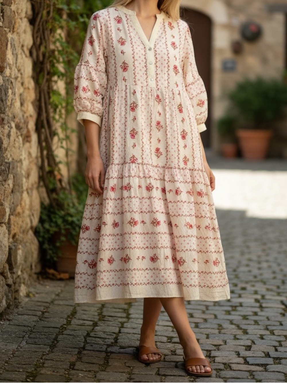 Anthropologie Figueroa Flower midi floral boho size PM new